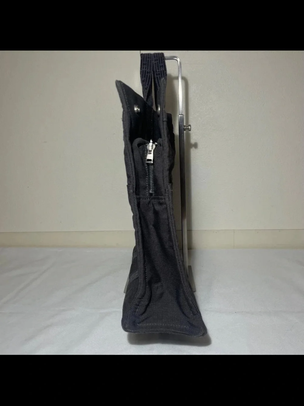 Hermes Black Canvas Carryall Tote with Signature Webbed Straps
